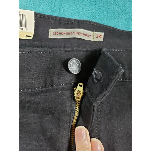 Levis 720 Jeans Size 18 Womens Black Pants Stretch Denim High Rise Skinny NWT - Picture 9 of 16